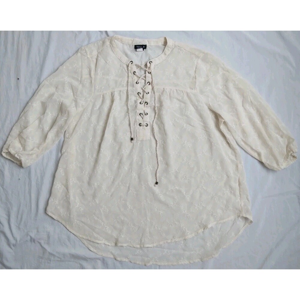 Torrid Flowy Fairycore Blouse Floral Embroidered Peasant Details Women's Size 00